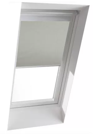 EGIBI Roleta zatemňující do střešního okna 55x98 cm, BÍLÁ, ukončení ALU