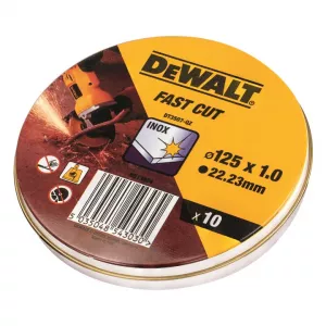 DEWALT 10ks řezných kotoučů na nerez 125x 1,0mm -DT3507