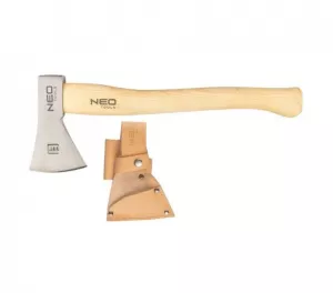 NEO TOOLS Sekera na přežití 400g, kožené pouzdro, 63-119