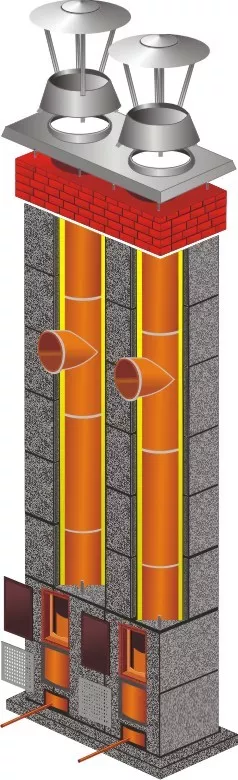 STADREKO Komínový systém 160/160/45°, 8mb, 2-průduch