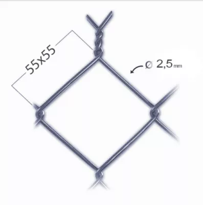 PSK Pletivo čtyřhranné ZN+PVC, výška 1800 mm, oko 55 x 55 mm, 25 m, antracit