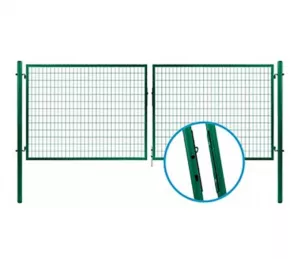 PSK Brána dvoukřídlová 1200 x 3600 mm, svařovaná síť, zelená