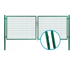PSK Brána dvoukřídlová 1450 x 3600 mm, svařovaná síť, zelená