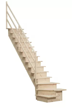 EGIBI Mlynářské schody TURN Levé d.300 x š.80cm borovice