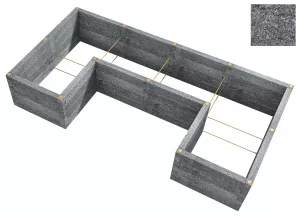 LEIER Durisol Vyvýšený záhon typ U1 230x450x80cm - antracitový