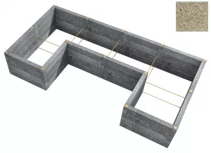 LEIER Durisol Vyvýšený záhon typ U1 230x450x80cm - béžový