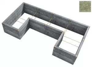 LEIER Durisol Vyvýšený záhon typ U1 230x450x80cm - zelený