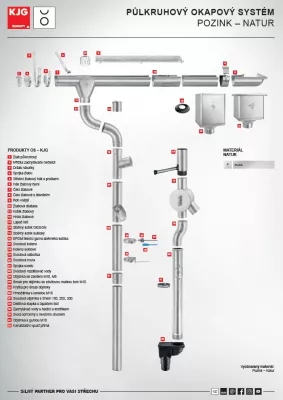 Okapový systém - pozink