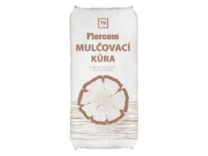 FLORCOM Mulčovací kůra MODŘÍN - štěpka světlá (70l)