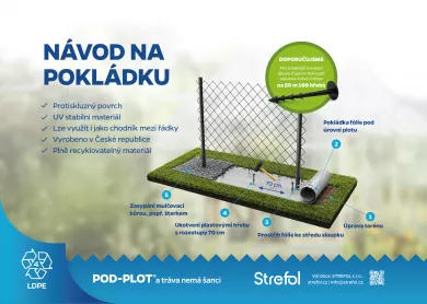 POD-PLOT folie, š.25cm/tl.1,35mm/role 52m+100 hřebů